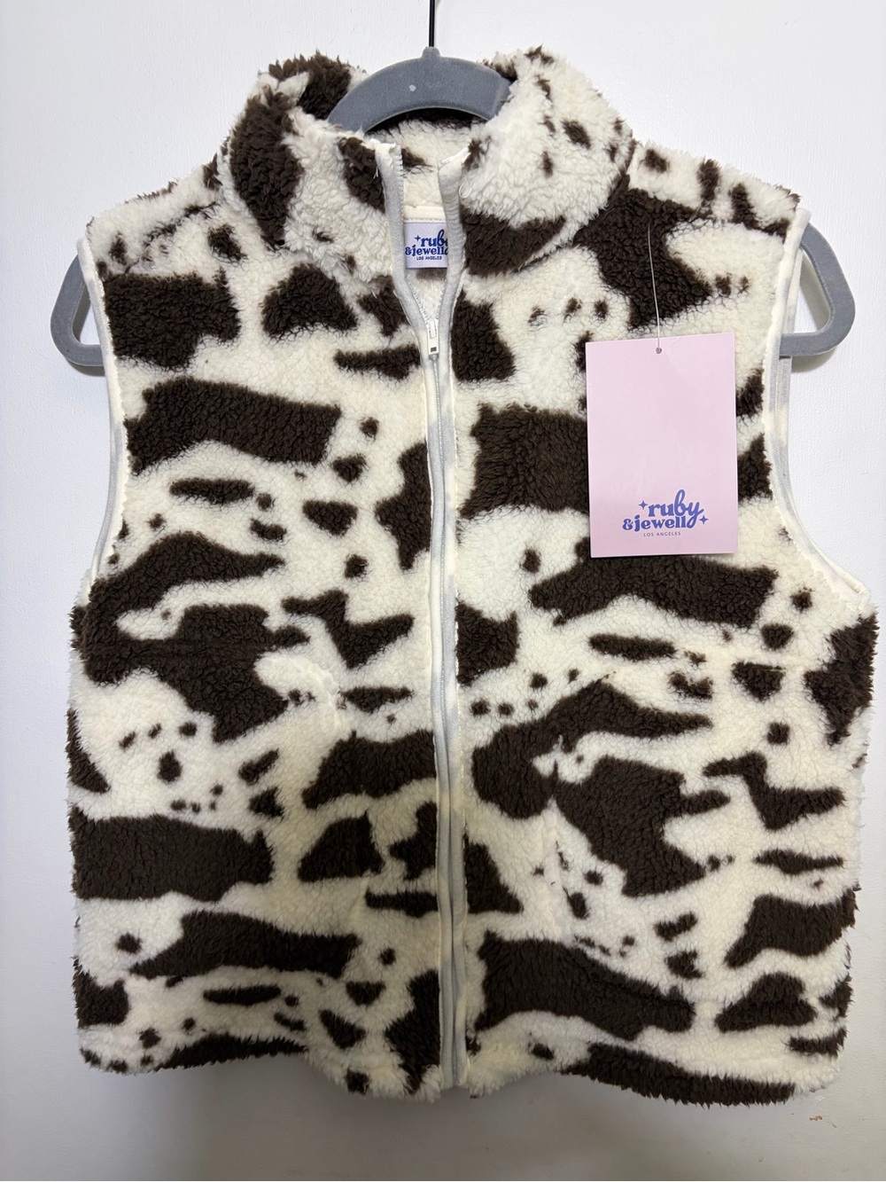 Ruby and jewel juniors xs cow print vest